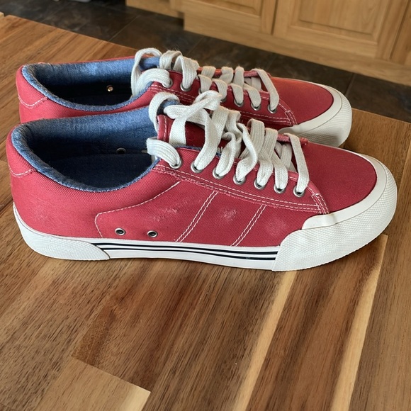 J. Crew Vintage Look Red Canvas Sneakers size 7 - Picture 3 of 8